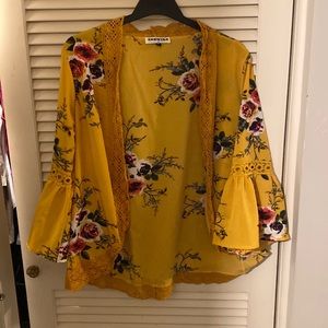Floral open cardigan